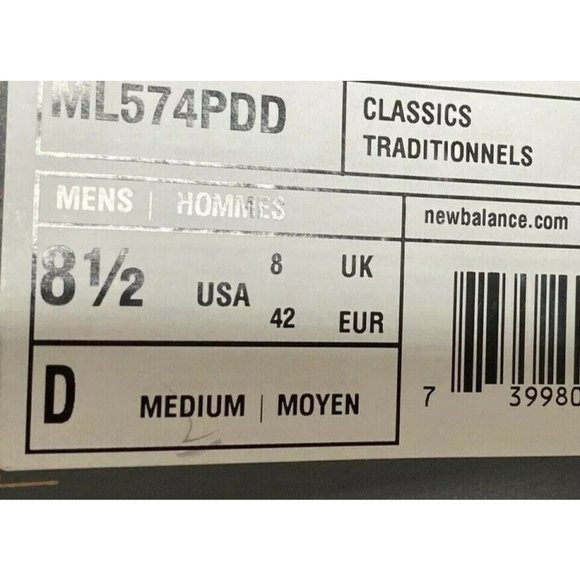 New 85m New Balance 574 Mens B Ml574pdd 